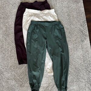 Old Navy Stretch tech Jogger Pants - Green, cream & Dark Plum